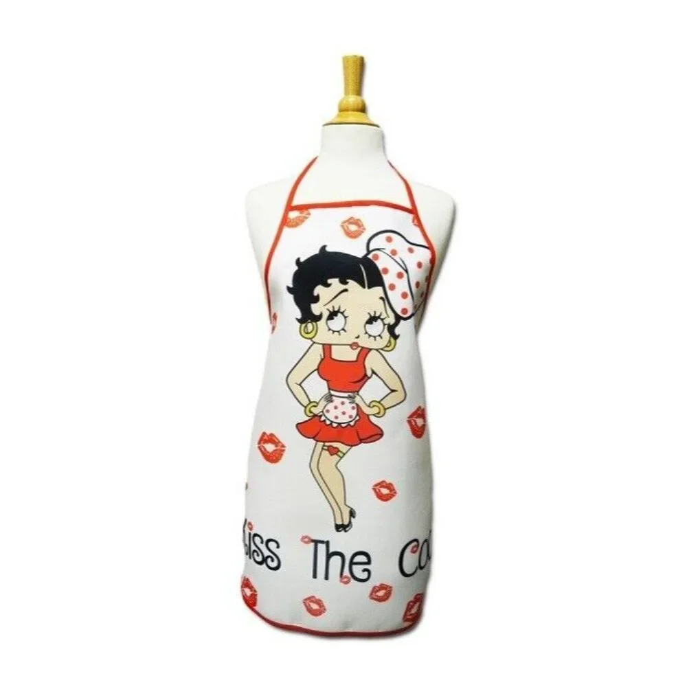 New Betty Boop Kiss the Cook Apron Kitchen Cooking Gift Oven Barbecue Grill Lips - Picture 1 of 4